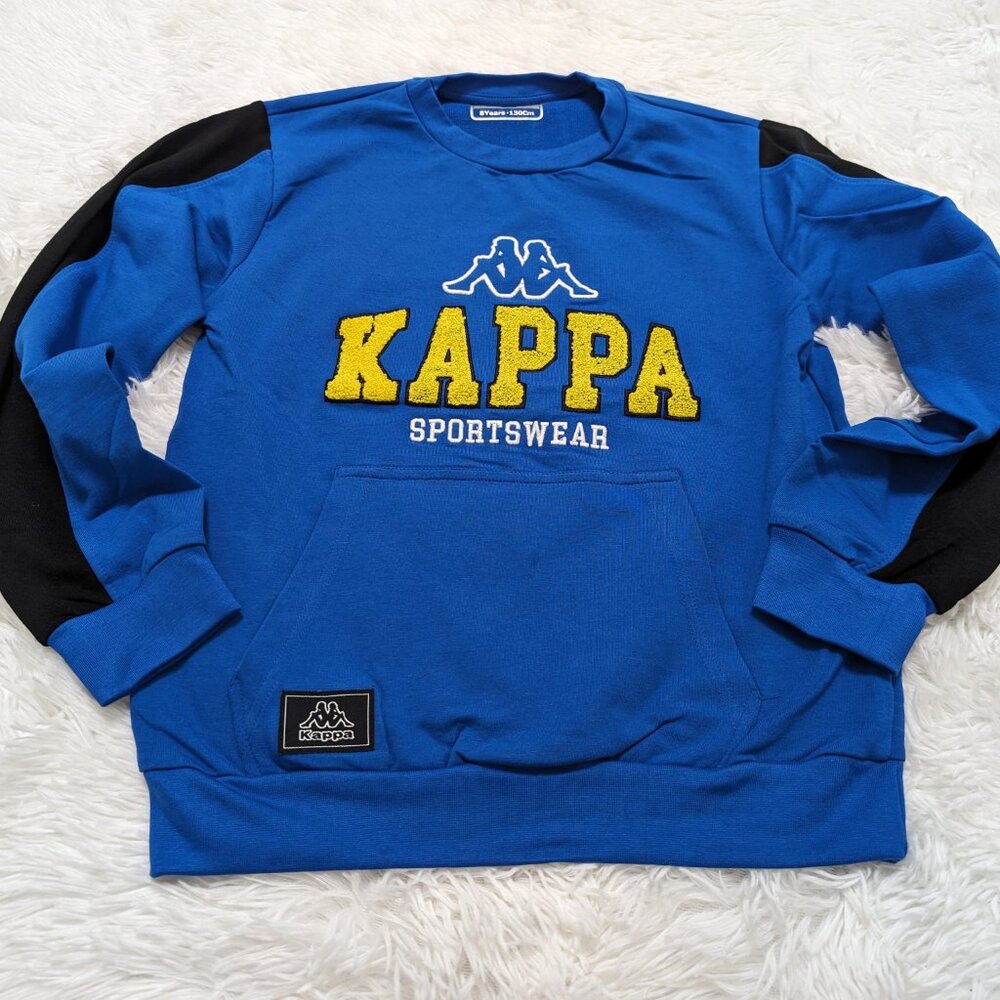Kappa Unisex Crew Neck Blue Pullover Loopknit Long Sleeve 8Yrs Sweatshirt NWOT - Picture 2 of 8